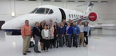 Photograph: Washburn Law students touring Cessna-Textron facility.
