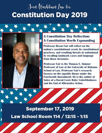 Graphic: Flyer for 2019 U.S. Constitution Day presentation.
