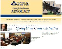 Graphic: Cover of 2012-2013 report by the director of the Washburn Law Center for Excellence in Advocacy.