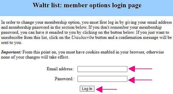 Screenshot: Fields to complete to login to edit alert service account options.