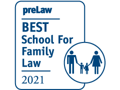 Graphic: preLaw magazine 2021 Top Family Law School.
