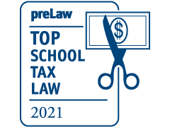 Graphic: preLaw magazine 2021 Top Tax Law School.