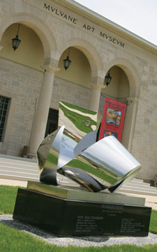 Photograph: Sculpture outside Mulvane Art Museum on the Washburn campus.