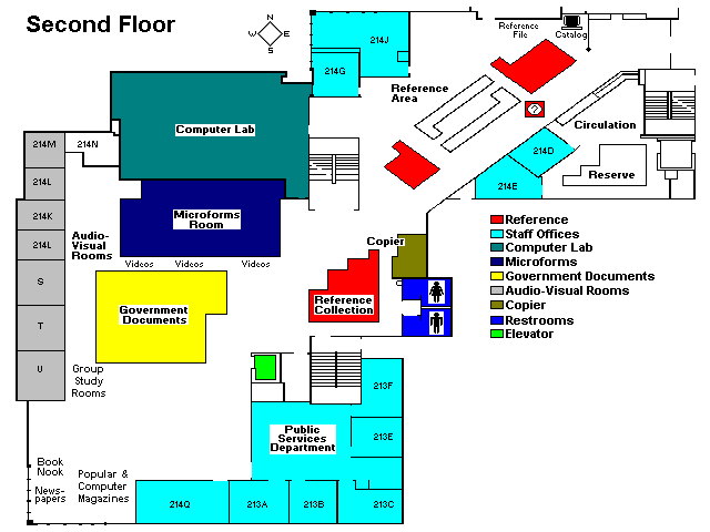 Map of the Law Library 2nd floor