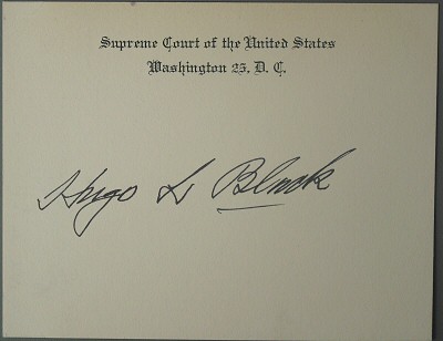 Autograph of Justice Hugo L. Black