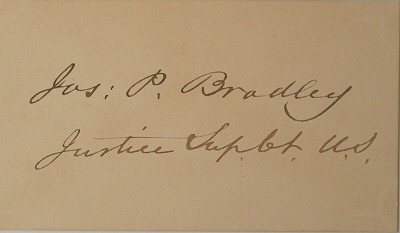 Autograph of Justice Joseph P. Bradley