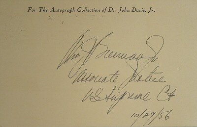 Autograph of Justice William J. Brennan