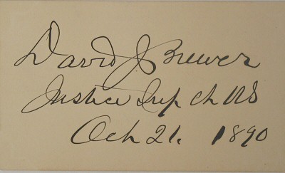 Autograph of Justice David J. Brewer