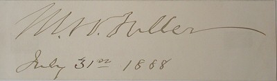 Autograph of Chief Justice Melville Weston Fuller