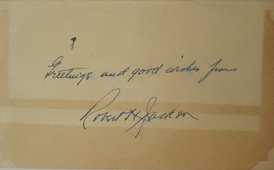 Autograph of Justice Robert H. Jackson