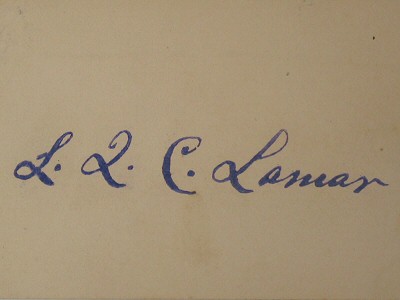 Autograph of Jusitce Lucius Q. C. Lamar