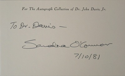 Autograph of Justice Sandra Day O'Connor
