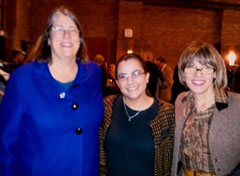 Photograph: Marilyn Harp, executive director of Kansas Legal Services; Candice Farha, and her mother, Gayle Farha.