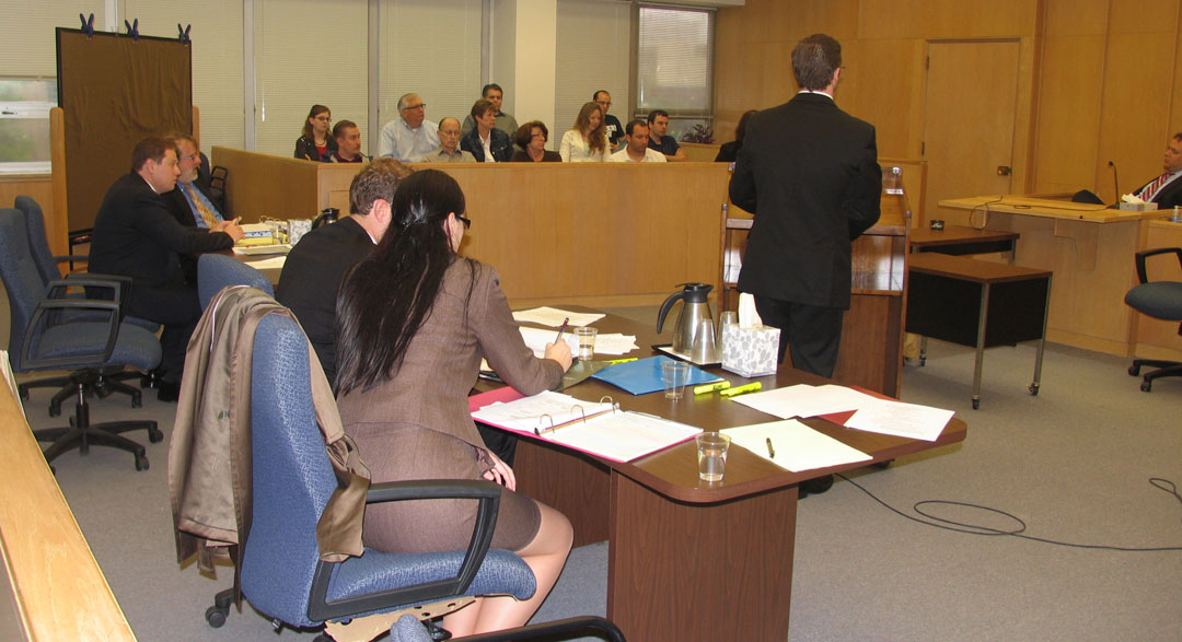 Photograph: Simulated jury trial at Shawnee County Courthouse. 