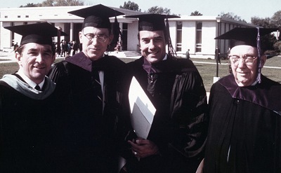 Photograph: Bob Dole at commencement and new law school building dedication in 1969.
