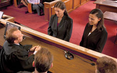 Photograph: Students in the Robinson Courtroom.
