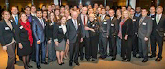 Photograph: Washburn Law students helping to honor Joseph Morris, class of 1947.
