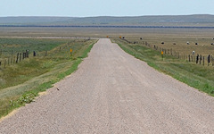 Photograph: Gravel road in rural area.