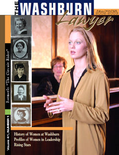Graphic: Cover of volume 41, number 1 of Washburn Lawyer.