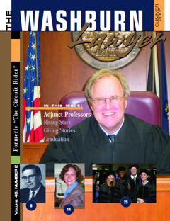 Graphic: Cover of volume 43, number 2 of Washburn Lawyer.