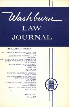 Graphic: Cover of volume 6, number 2 of Washburn Law Journal.