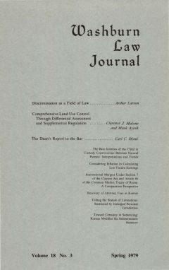 Graphic: Cover of volume 18, number 3 of Washburn Law Journal.
