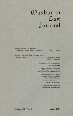 Graphic: Cover of volume 20, number 3 of Washburn Law Journal.