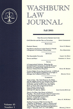 Graphic: Cover of volume 45, number 1 of Washburn Law Journal.