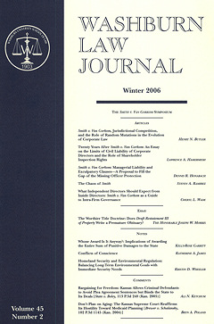 Graphic: Cover of volume 45, number 2 of Washburn Law Journal.