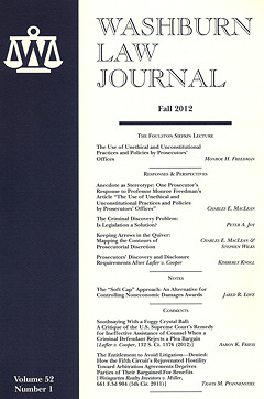 Graphic: Cover of volume 52, number 1 of Washburn Law Journal.
