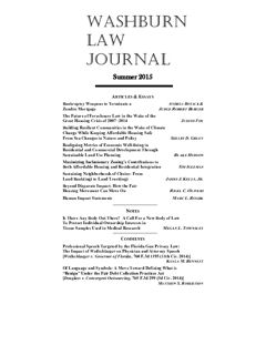 Graphic: Cover of volume 54, number 3 of Washburn Law Journal.