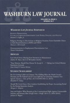 Graphic: Cover of volume 56, number 2 of Washburn Law Journal.