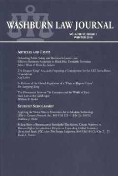 Graphic: Cover of volume 57, number 1 of Washburn Law Journal.
