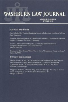 Graphic: Cover of volume 57, number 1 of Washburn Law Journal.