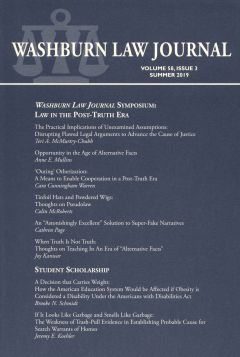 Graphic: Cover of volume 58, number 3 of Washburn Law Journal.