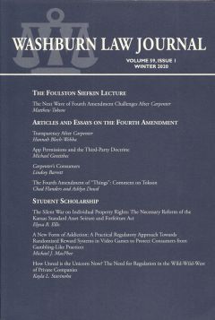 Graphic: Cover of volume 59, number 1 of Washburn Law Journal.