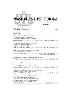 Graphic: Cover of volume 59, number 2 of Washburn Law Journal.