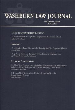 Graphic: Cover of volume 62, number 1 of Washburn Law Journal.