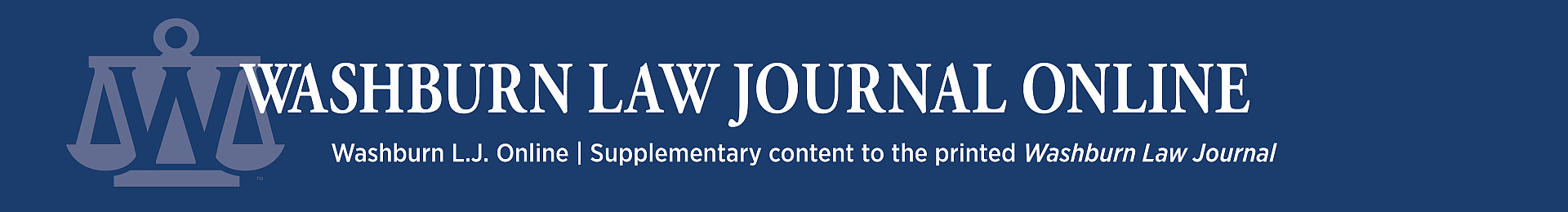 Graphic: Masthead for Washburn Law Journal (WLJ) Online.