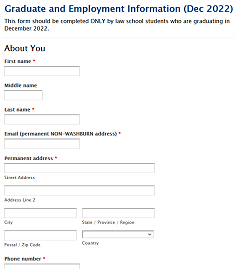 Graphic: Thumbnail image of the form to be completed by December graduating students.